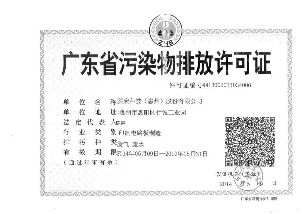 信息公開：金年會(huì)科技2015-2019年排污許可證